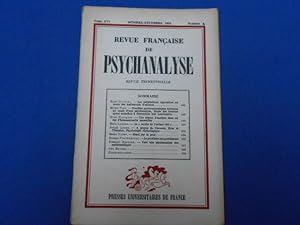 Bild des Verkufers fr Revue Franaise de Psychanalyse. TOME XVI. Oct. Dec. 1952. N4 zum Verkauf von Emmanuelle Morin