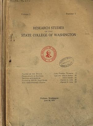 Seller image for Research studies of the State College of Washington. Volume 1, number 1, 2, 3, 4, anno 1929 for sale by Biblioteca di Babele