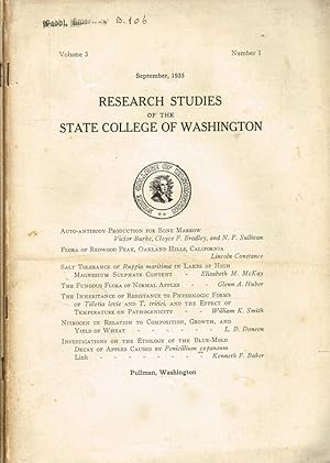 Seller image for Research studies of the State College of Washington. Volume 3, number 1, 2, anno 1935 for sale by Biblioteca di Babele