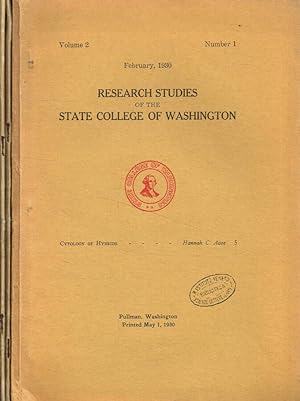 Seller image for Research studies of the State College of Washington. Volume 2, number 1, 3, 4, anno 1930 for sale by Biblioteca di Babele