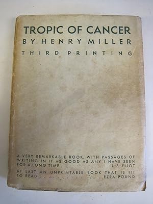 Seller image for Tropic of Cancer, Third Printing for sale by Stony Hill Books