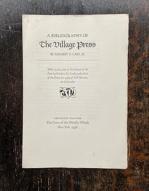 [Original prospectus for A Bibliography of the Village Press by Melbert B. Cary Jr.]