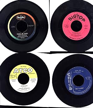 Four classic 45 rpm "single" records from the year 1961 including Gene Chandler's "Duke of Earl,"...