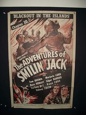 ADVENTURES OF SMILING JACK: SERIAL- 1 SHEET POSTER-1943 VG