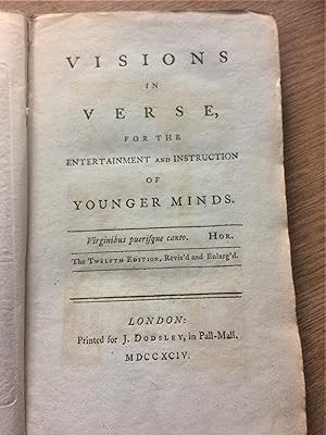 Image du vendeur pour VISIONS IN VERSE for the Entertainment and Instruction of Younger Minds mis en vente par Douglas Books