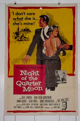 NIGHT OF THE QUARTER MOON-1959-ONE SHEET VG