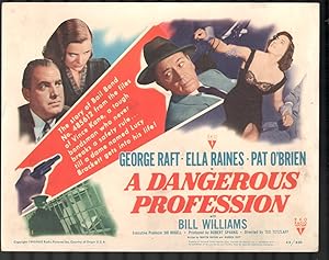 Seller image for Dangerous Profession #1 Title Lobby Card 11x14 George Raft Ella Raines for sale by DTA Collectibles