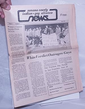 Imagen del vendedor de Sonoma County Lesbian & Gay Alliance News: vol. 2, #5 June 1979; White Verdict Outrages Gays a la venta por Bolerium Books Inc.