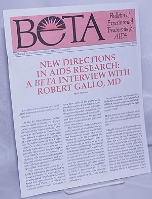 Seller image for BETA: Bulletin of Experimental Treatments for AIDS; September 1993: New Directions in AIDS Research: Interview with Robert Gallo, MD for sale by Bolerium Books Inc.