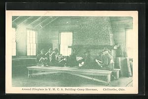 Ansichtskarte Arround Fireplace in Y. M. C. A. Building- Camp Sherman in Chillicothe, Ohio