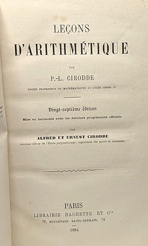 Leçons d'arithmétique - 27e édition