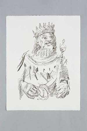 Bild des Verkufers fr King Lear: Lithographs by Oskar Kokoschka. London 1963. Folio. 109 Seiten. Mit 17 Orig.-Lithographien von Oskar Kokoschka. Hellbrauner Orig.-Lederband mit Rckentitel. In Orig.-Schuber. zum Verkauf von Antiquariat Schmidt & Gnther