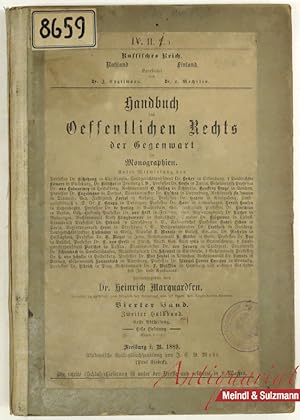 Seller image for Das Staatsrecht des Grofrstenthums Finland [!]. for sale by Antiquariat MEINDL & SULZMANN OG