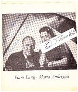 Bild des Verkufers fr MARIA ANDERGAST (1912-95) deutsch-sterreichische Schauspielerin und Sngerin, 1932 von Luis Trenker fr die Leinwand entdeckt, 1936 heiratete sie den Regisseur Heinz Helbig, als Sngerin bekannt durch die Hans Lang-Schlager MARIANDL und DU BIST DIE ROSE VOM WRTHERSEE zum Verkauf von Herbst-Auktionen