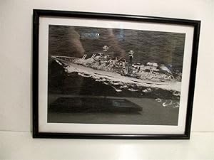 USS Colorodo BB-45. Aerial view showing her underway w/ guns trained out, pre war armament. c.1937.