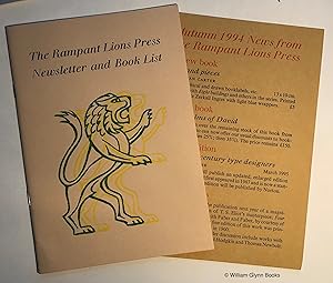 The Rampant Lions Press Newsletter and Book List Autumn 1993
