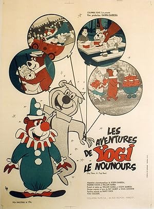 "LES AVENTURES DE YOGI LE NOUNOURS (HEY THERE,IT'S YOGI BEAR)" Affiche originale entoilée / Réali...