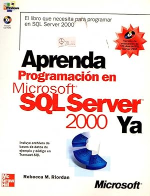 Image du vendeur pour APRENDA PROGRAMACIN EN SQL SERVER 2000 YA mis en vente par LLIBRERIA TECNICA