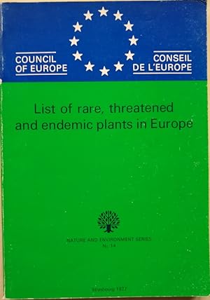 List of Rare, Threatened and Endemic Plants in Europe [Richard Fitter's copy]
