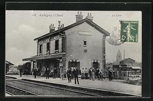 Ansichtskarte Aubigny, La Gare, Bahnhof