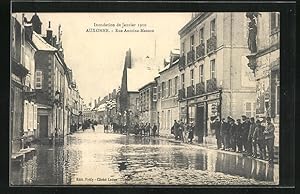 Ansichtskarte Auxonne, Inondation de Janvier 1910 - Rue Antoine-Masson