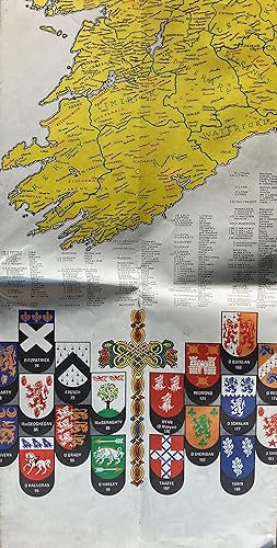 Irish family names map: arms and Mediaeval locations