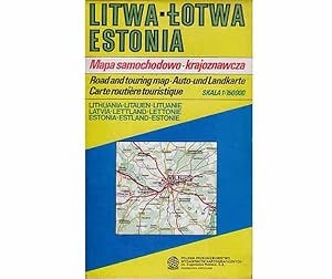 Litwa, Lotwa, Estonia. Litauen, Lettland, Estland. Faltkarte. Auto-und Landkarte. Maßstab 1:750 000