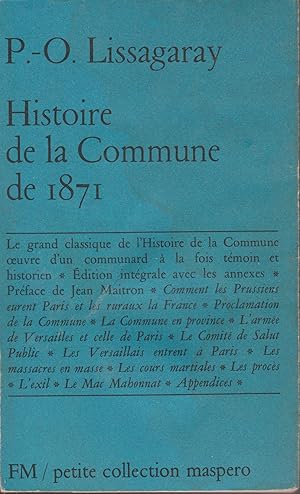 Seller image for Histoire de la commune de 1871 for sale by Librairie l'Aspidistra