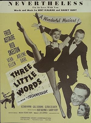 Imagen del vendedor de Three Little Words Sheet Music 1950 Fred Astaire, Red Skelton a la venta por AcornBooksNH