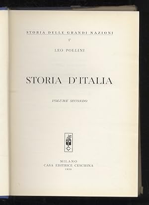 Seller image for Storia d'Italia. Volume secondo. for sale by Libreria Oreste Gozzini snc