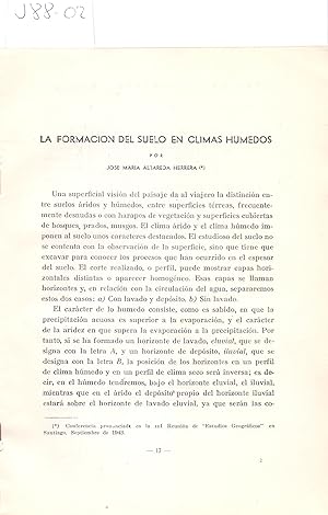 Seller image for LA FORMACION DEL SUELO EN CLIMAS HUMEDOS for sale by Libreria 7 Soles