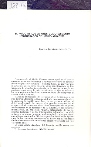 Seller image for EL RUIDO DE LOS AVIONES COMO ELEMENTO PERTURBADOR DEL MEDIO AMBIENTE for sale by Libreria 7 Soles