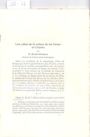 Bild des Verkufers fr LOS CELTAS DE LA CULTURA DE LAS URNAS EN ESPAA zum Verkauf von Libreria 7 Soles