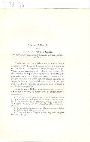 Bild des Verkufers fr CALE IN CALLAECIA zum Verkauf von Libreria 7 Soles