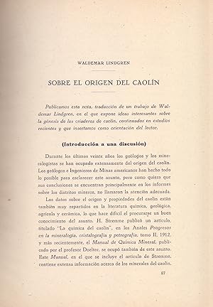 Seller image for SOBRE EL ORIGEN DEL CAOLIN for sale by Libreria 7 Soles