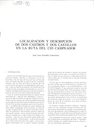Seller image for LOCALIZACION Y DESCRIPCION DE DOS CASTROS Y DOS CASTILLOS EN LA RUTA DEL CID CAMPEADOR (EL POYO DEL CID, EL CASTILLO DE ALCAINE, LA PEA DEL, EL CASTILLO DEL CID) for sale by Libreria 7 Soles