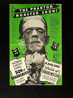 SON OF/BRIDE OF FRANKENSTEIN-REALART-1948-PRESSBOOK-KARLOFF-RATHBONE-LUGOSI FN