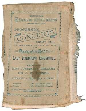 Birmingham Electrical and Industrial Exhibition, (International) 1889, Programme of Concerts Give...