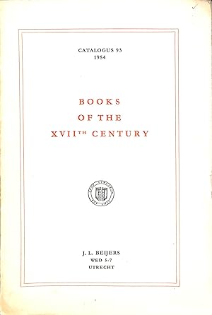 Imagen del vendedor de Catalogue 93 1954 Books of the XVIIth Century a la venta por WeBuyBooks