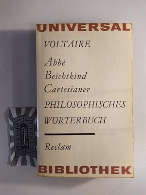 Bild des Verkufers fr Philosophisches Wrterbuch. Abb, Beichtkind, Cartesianer. (Reclams Universal-Bibliothek 107). zum Verkauf von Druckwaren Antiquariat