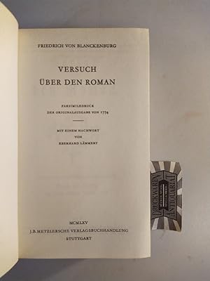 Versuch über den Roman. (Realienbücher für Germanisten. Abt. G: Dokumentationen).