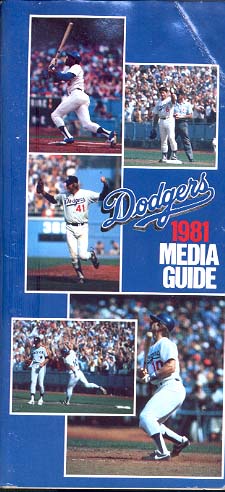 LOS ANGELES DODGERS MEDIA GUIDE 1981 VG