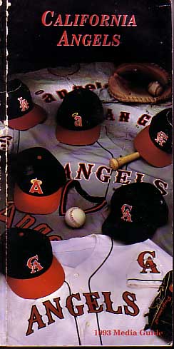CALIFORNIA ANGELS-1993-MEDIA GUIDE-MLB-REGGIE JACKSON-bargain copy P