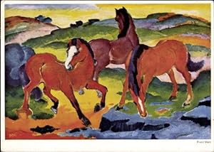 Bild des Verkufers fr Knstler Ansichtskarte / Postkarte Marc, Franz, Rote Pferde, Chevaux rouges, Expressionismus zum Verkauf von akpool GmbH