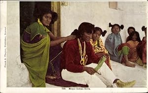 Ansichtskarte / Postkarte Moqui Indian Girls, Beim Frisieren, Indianer, Anhänger