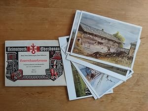 Aus dem Heimatgau des Führers - Bauernhausformen - 9 Künstlerpostkarten nach Aquarellen von E. A....