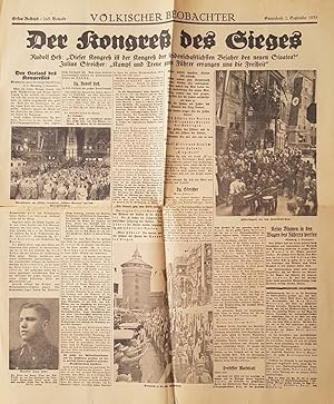 Völkischer Beobachter. 5 Ausgaben aus dem Jahr 1933. Ausgabe A / Berliner Ausgabe. Kampfblatt der...