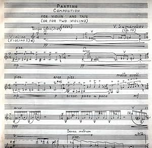 Parting - Composition for Two Violins (or Violin and Tape), Op.10 [FULL SCORE]