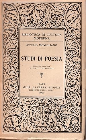 Imagen del vendedor de Studi di poesia a la venta por Studio Bibliografico Viborada