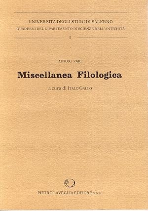 Seller image for Miscellanea filologica for sale by Studio Bibliografico Viborada